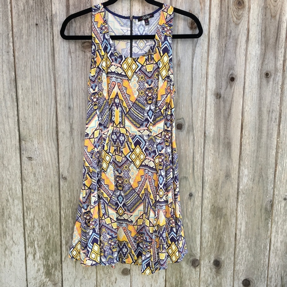 BeBop Abstract Geometric Print Tunic Dress Medium